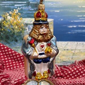 Vtg Kurt Adler Polonaise King Card Hand-Blown Glass Ornament 
A-10